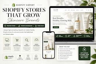 design skincare beauty shopify store, shopify  ecommerce website