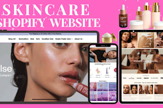 design skincare beauty shopify store, shopify website