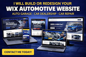 build wix automotive website auto garage car dealership repair website redesign