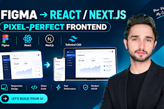 build your figma design with react or nextjs as a front end developer