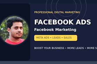 be your facebook ads manager and instagram ads expert
