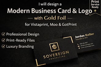 design a modern luxury business card gold foil vistaprint moo gotprint uv spot