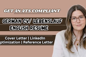 write a winning german cv, english resume with ats optimization and cover letter