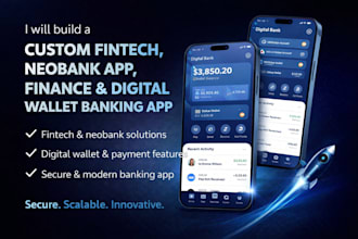 build a custom fintech neobank app, finance and digital wallet banking app