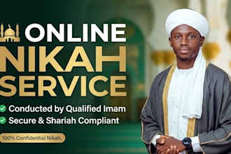 conduct online nikah as imam provide witnesses and wali