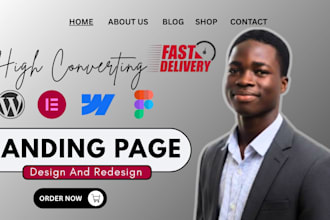 design wordpress landing page design elementor landing page figma landing page
