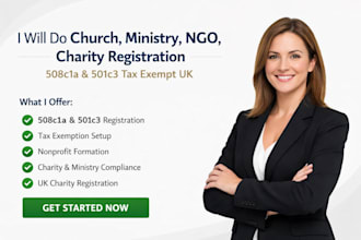 do church ministry ngo charity registration 508c1a 501c3 tax exempt uk