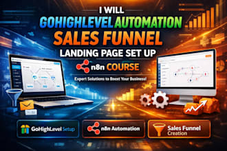 gohighlevel automation sales funnel landing page go high level course set n8n