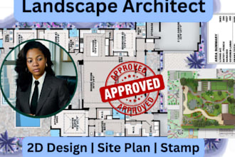 provide licensed architect landscape drawings for city permit submission