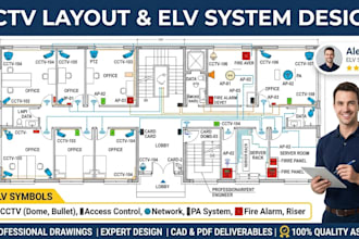 design professional cctv layout drawing and elv system plan