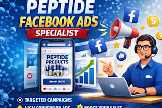 manage facebook ads and marketing for peptide brand supplement