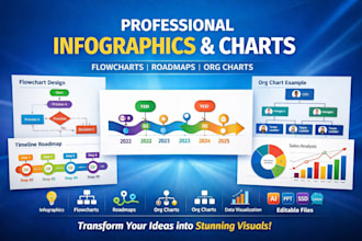 design infographic, flowchart, business infographics, roadmap, org charts