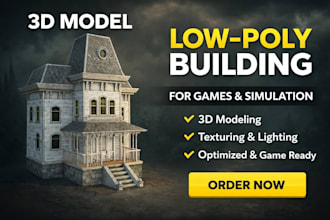 create 3d building low poly for games and simulation