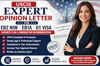 prepare uscis expert opinion letter for eb2 niw eb1a o1 visa