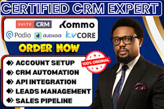 setup kommo CRM automation suitedash podio rei reply dubsado kvcore integration