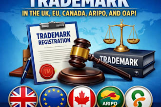 register your trademark in the UK, eu, canada, aripo, and oapi