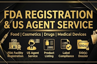 do fda registration, act as US agent and