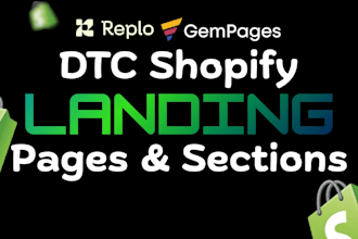 design or clone a shopify landing page design using replo or gempages