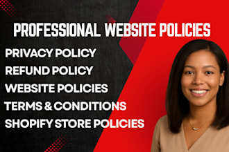 write refund policy privacy policy and terms and conditions