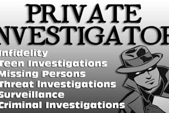 be your private investigator for scammers, identification and background check