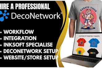 setup and customize deconetwork store, products, and print on demand syst