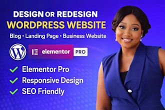 design or redesign wordpress website, blog and landing page design