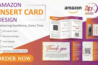 design amazon product insert, package insert, instruction and blister card
