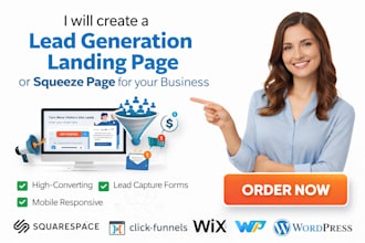 create a lead generation landing page or squeeze page for your business