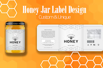 create a premium honey packaging design and logo