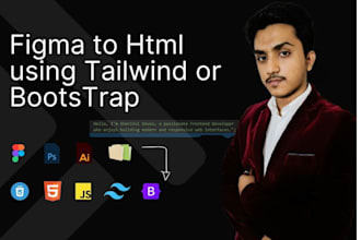 develop pixel perfect figma to HTML CSS landing pages
