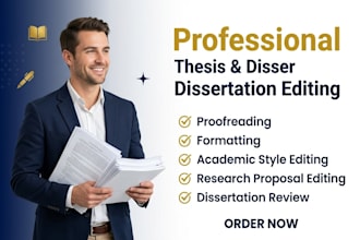 professional thesis, dissertation and research proposal editing