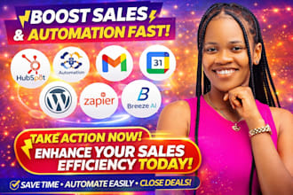 hubspot sales hub automation gmail google calendar wordpress zapier breeze ai