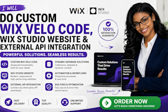 do custom wix velo code, wix studio website, external api integration