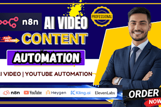n8n ai video automation n8n youtube video elevenlabs heygen kling ai, make com