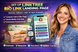set up linktree bio link landing page for social media link in bio funnel
