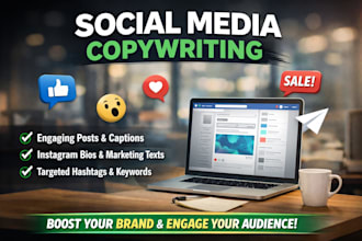 write engaging social media copy, instagram bios and marketing texts