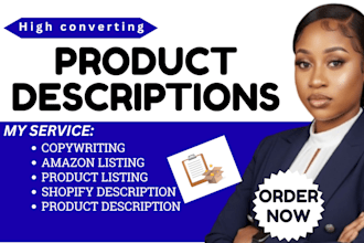 write high converting amazon,shopify and e commerce product descriptions