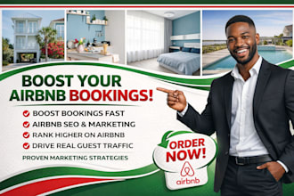 promote, optimize and rank your airbnb, vrbo listing to increase bookings
