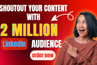 shoutout content with influence 2 million linkedin audience, promote, marketing