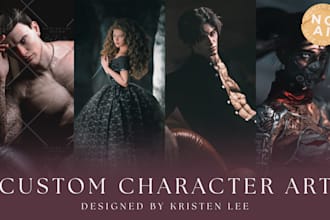 create custom 3d character art for romance or fantasy book covers and merch