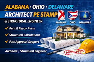 alabama ohio delaware architect pe stamp structural engineer city permit drawing