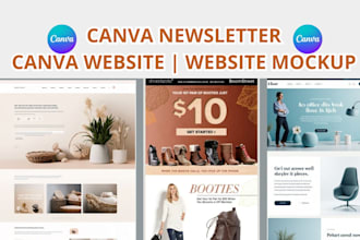 design canva website design canva newsletter canva template website mockup