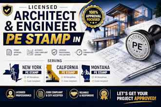 do licensed architect engineer pe stamp in new york california and montana