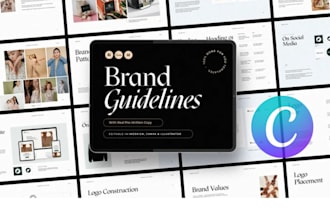 design logo, brand identity, brand style guide and brand kit
