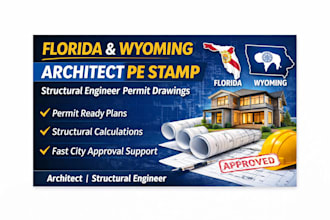 structural engineer architect florida wyoming pe stamp permit drawings