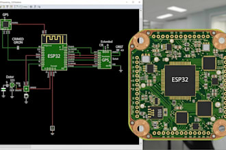 design esp32 drone pcb in kicad with schematic and layout