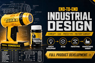 provide end to end industrial design, prototyping, and factory handoff