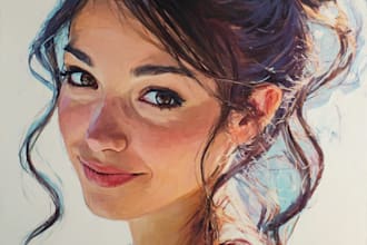 paint a real oil portrait painting on canvas