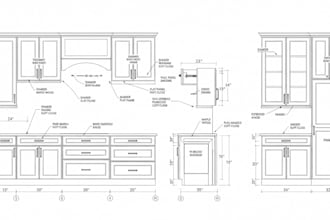 create millworks, wardrobe, kitchen cabinets, casework and pantry shop drawings