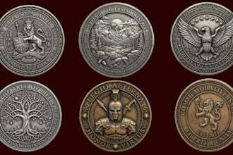 sculpt custom 3d coin model bas relief medallion cnc stl file for 3d printing